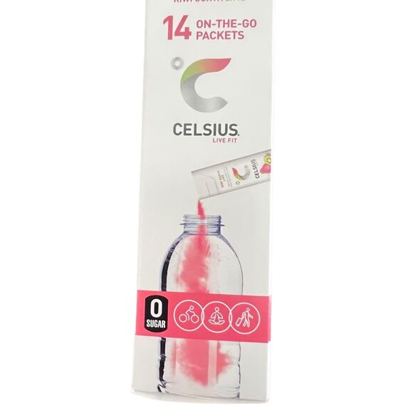 CELSIUS On The Go Energy Drink Mix, Kiwi, Guava, lime(14 Stick Pack) - Picture 3 of 10